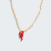 Lobster charm grain pearl necklace