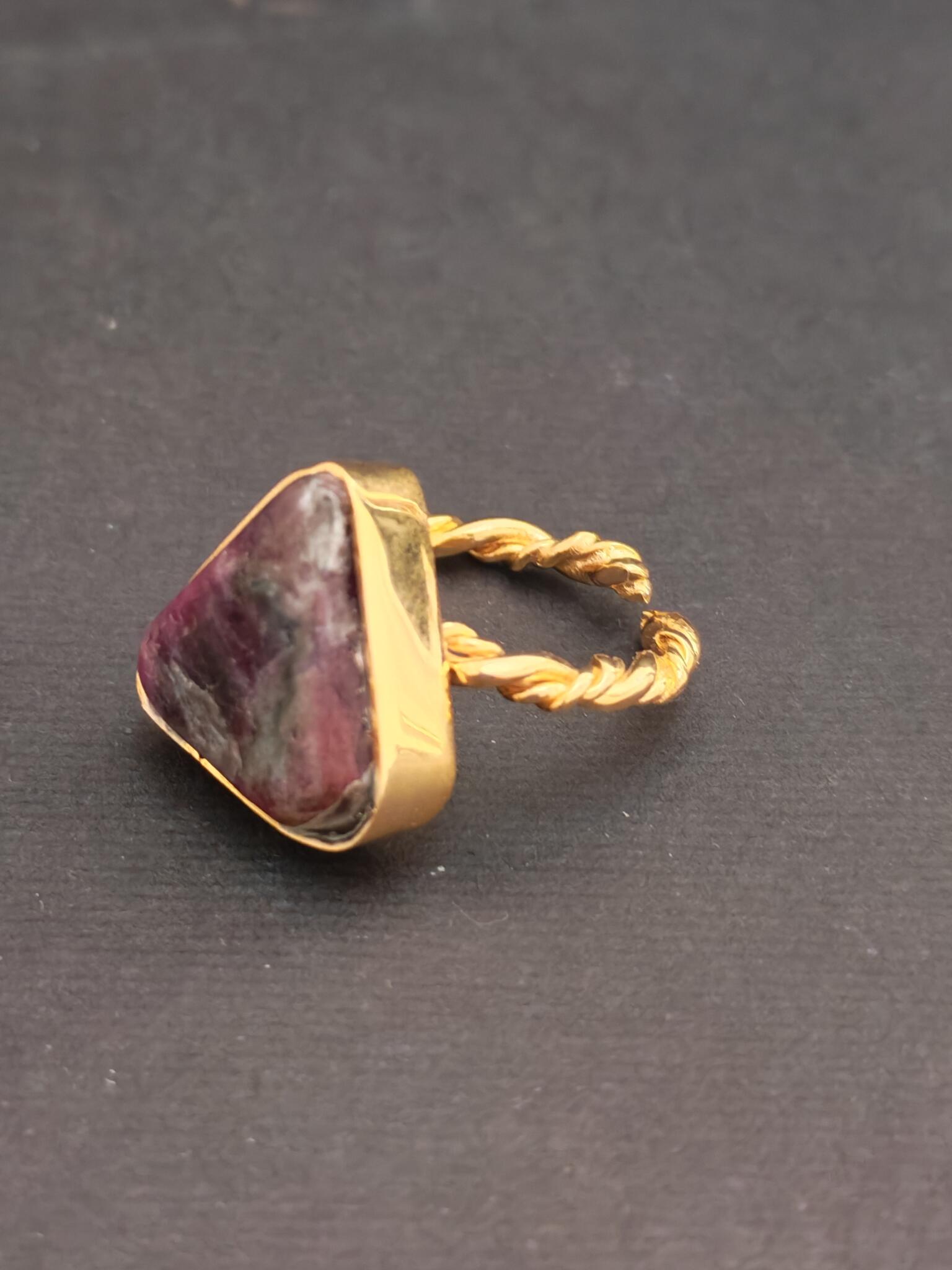 Tourmaline triangular ring 1 Tourmaline triangular ring