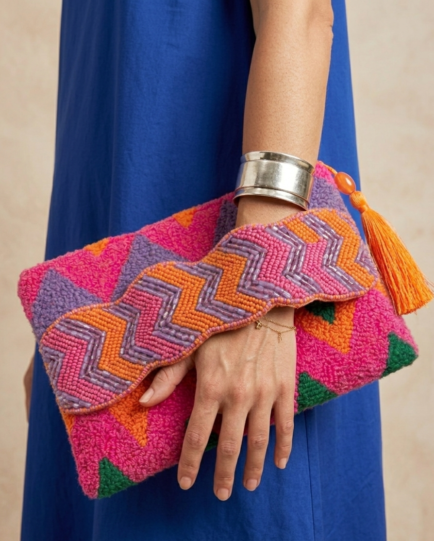 zigzag edge clutch - handmade statement bag 1 zigzag edge clutch - handmade statement bag