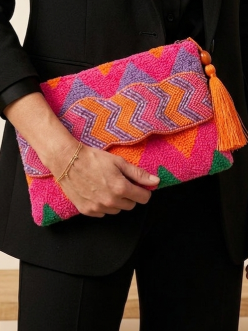 zigzag edge clutch - handmade statement bag 4 IMG 20260330 090116