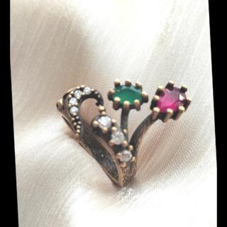 خاتم. نحاس. بيور مزين بفصوص. الزيركون. مقاس. مفتوح موديل تركي