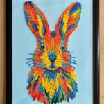handmade paper quilling colors colorful bunny rabbit art decor origami wall frame