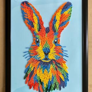handmade paper quilling colors colorful bunny rabbit art decor origami wall frame