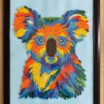 handmade paper quilling colors colorful koala art decor origami wall frame gift