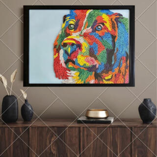 handmade paper quilling colors colorful dog art decor origami wall frame gift