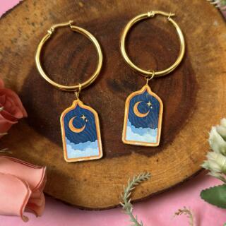 Crescent Night Hoop Earrings