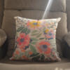 Pink floral cushion