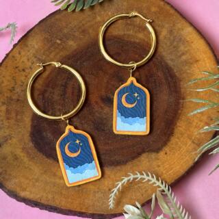 Crescent Night Hoop Earrings