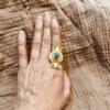 Free size brass gold plated ring
