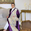 Purple velvet kaftan