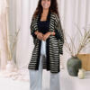 Black Striped kimono