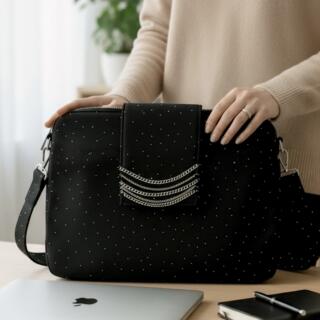 Black strays laptop bag