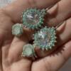 Swarovski turquoise double Crystal Earrings