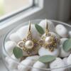 Woven Pearl and Gold earrings