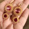 Swarovski pink double Crystal earrings
