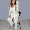 Beige striped kimono
