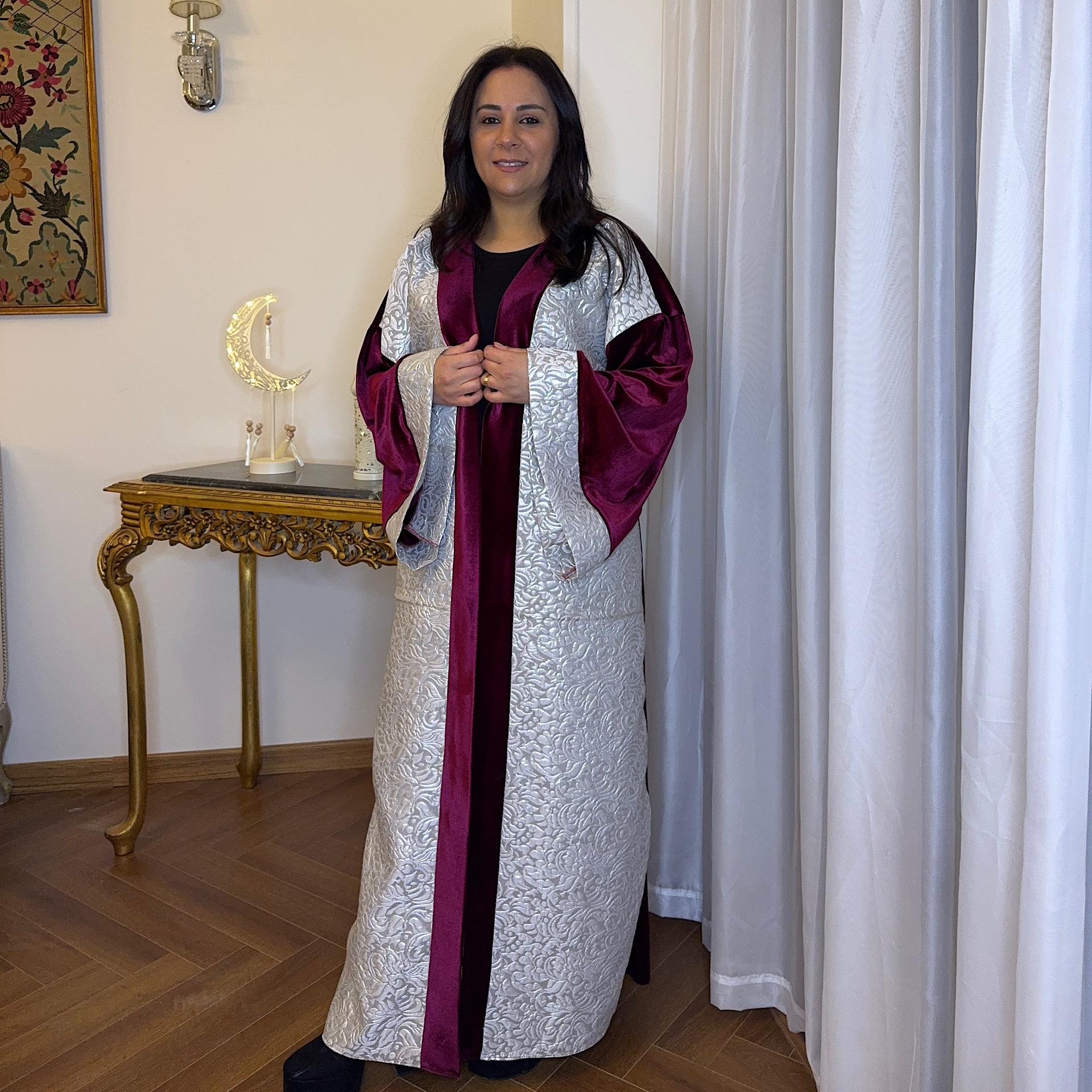 Burgundy velvet kaftan 1 Burgundy velvet kaftan