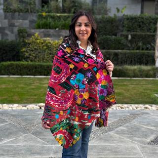 Printed embroidery shawl 2