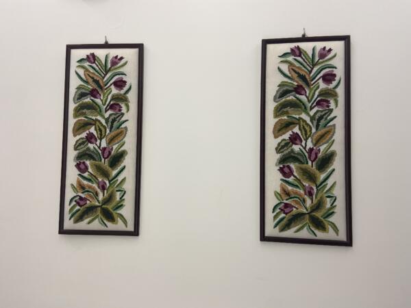 Rectangular Handcrafted Leaf Motif Tableau