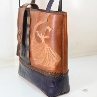 Handmade Genuine Leather Large Women’s Handbag – Whirling Dervish Design2