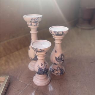 Wooden candle holders