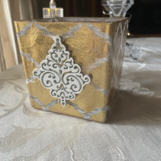 Decoupaged Glass Candle Holder