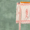 Painted linen wrap skirt