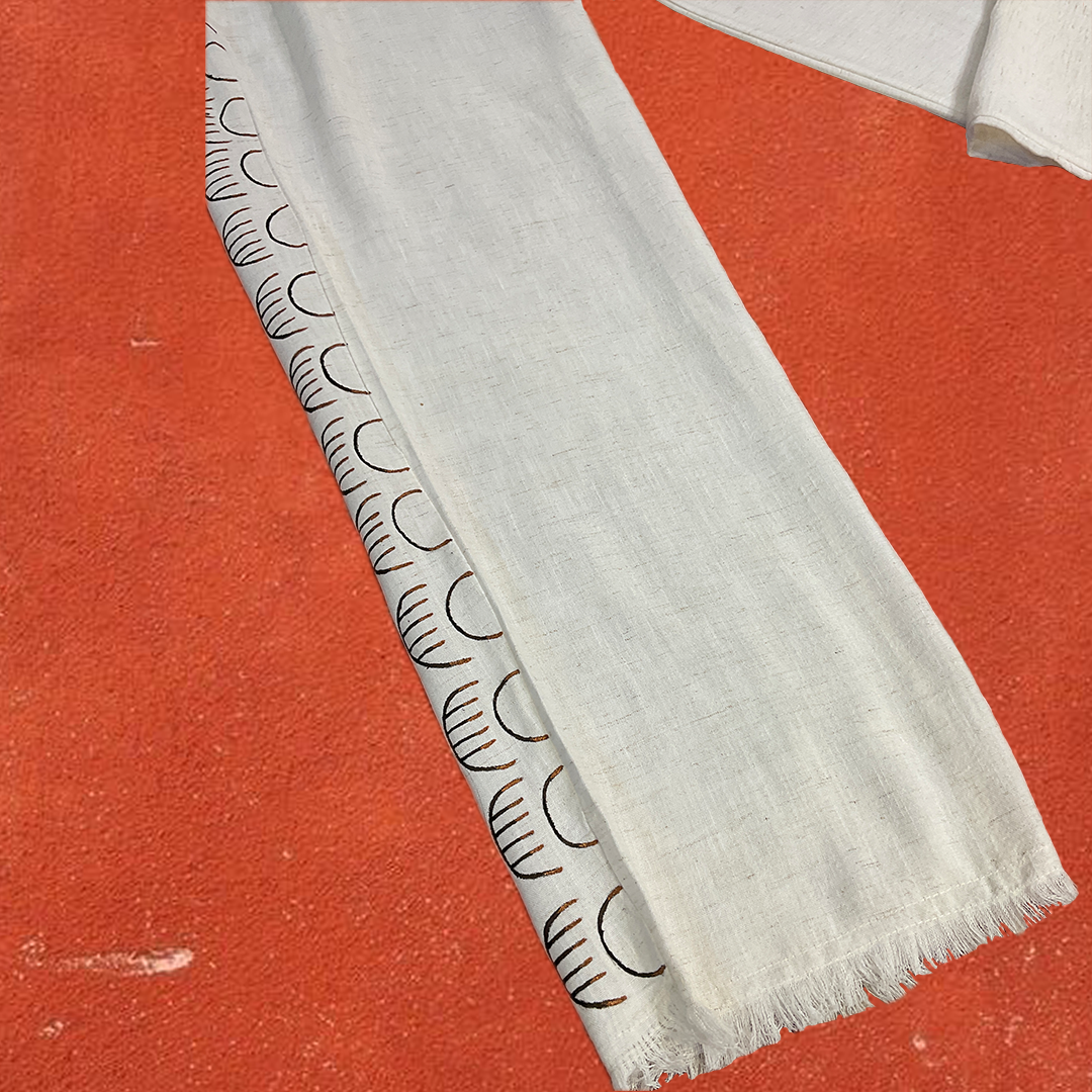 Seava linen pants - black & gold - 3 Linen painted pants