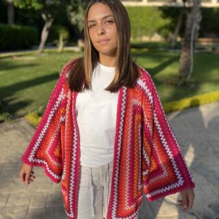 Rose Waves Crochet Cardigan