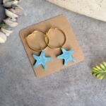 Blue star Fish earrings