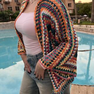 Boho Carnival Crochet Cardigan