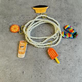 4-Piece Pearl Bracelet Set with Summer Charms