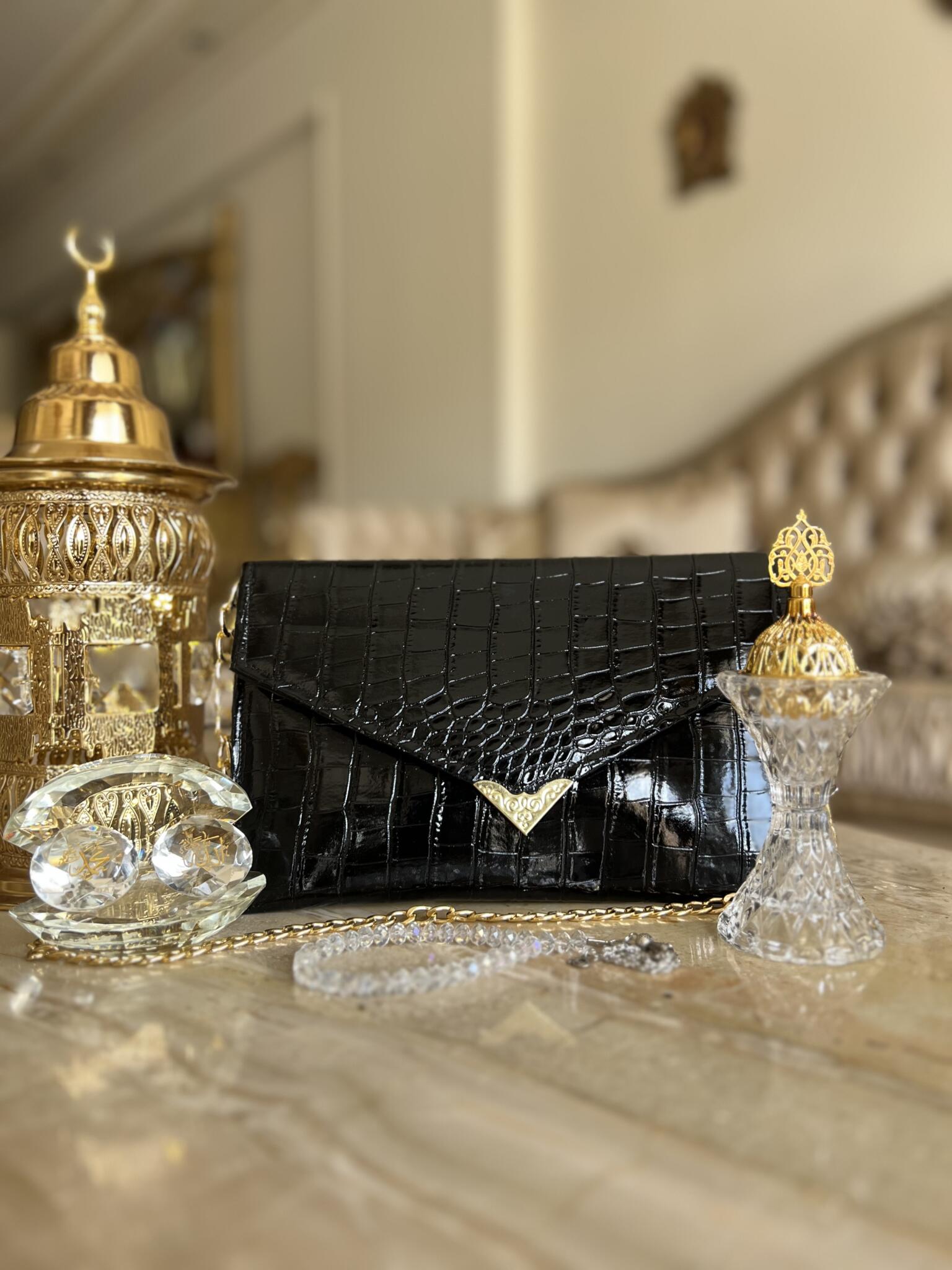 Black Croc Envelope Luxe 1 Black Croc Envelope Luxe