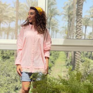 Salmon oversized shirt is your go-to for light, breezy everyday style