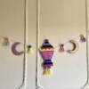 Handmade Punch Needle Pink Fanos, helal and negma wall hanging