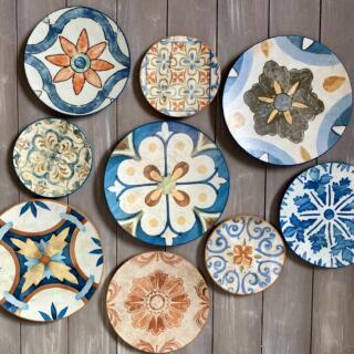 "Mediterranean Azure Tiles" Wall Plates Collection