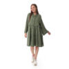 Cotton silk sleeves mini dress