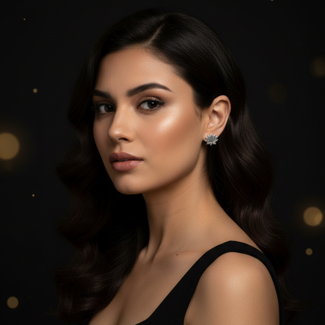 Handmade silver plated Lotus earring for women 2 Lotus earring 2