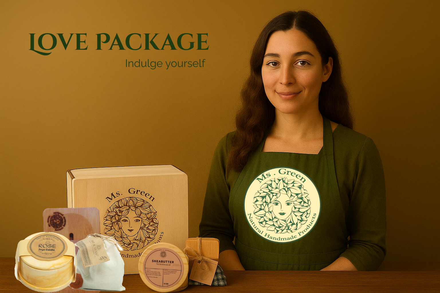 Love package(contains 5 body products milk soap,bathsalts, soya candle,dish soap and SheaBodyButter)بوكس الحب المكون من خمس منتجات (صابونه الحليب،زبده الشيا،أملاح الاستحمام، شمعه امعطره واخيرا طبق صابون خشبي) 4 love package