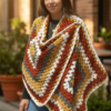 Handmade multicolor granny stich shawl