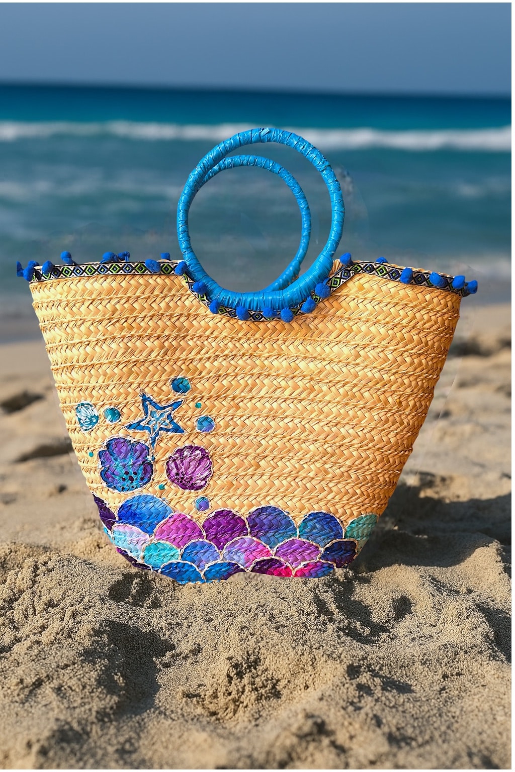 Mermaid straw beach bag 1 Mermaid straw beach bag