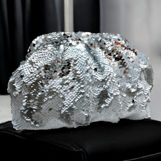 silver white pouch