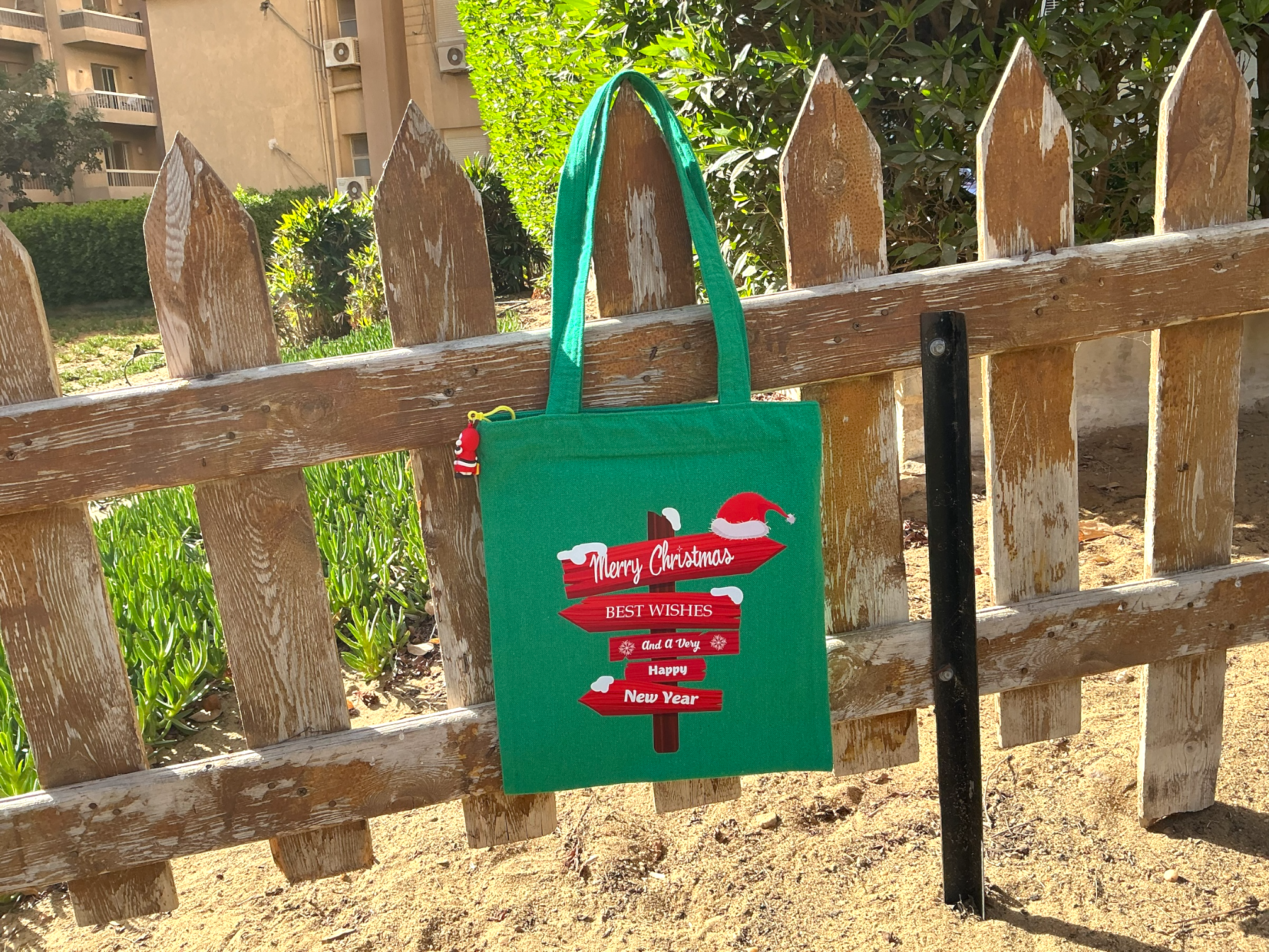Christmas direction tote bag