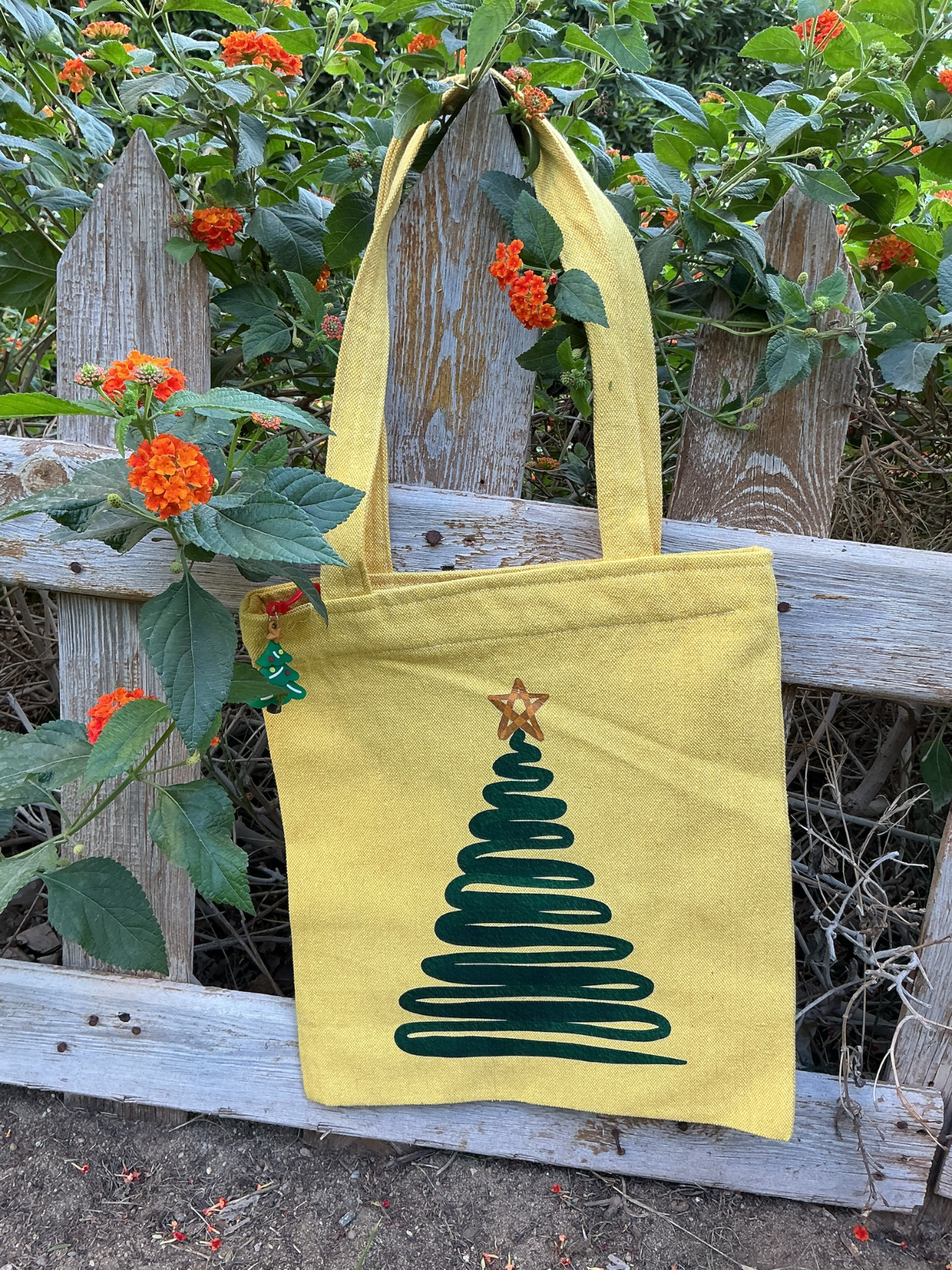 Christmas tree tote bag