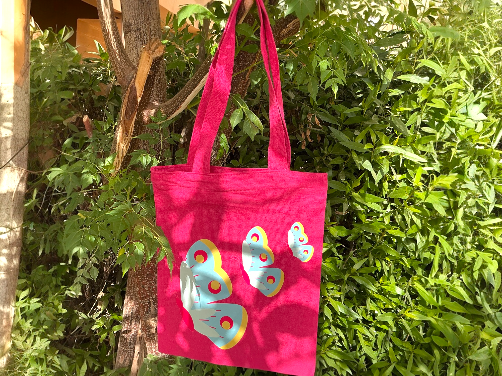 3 butterflies tote bag