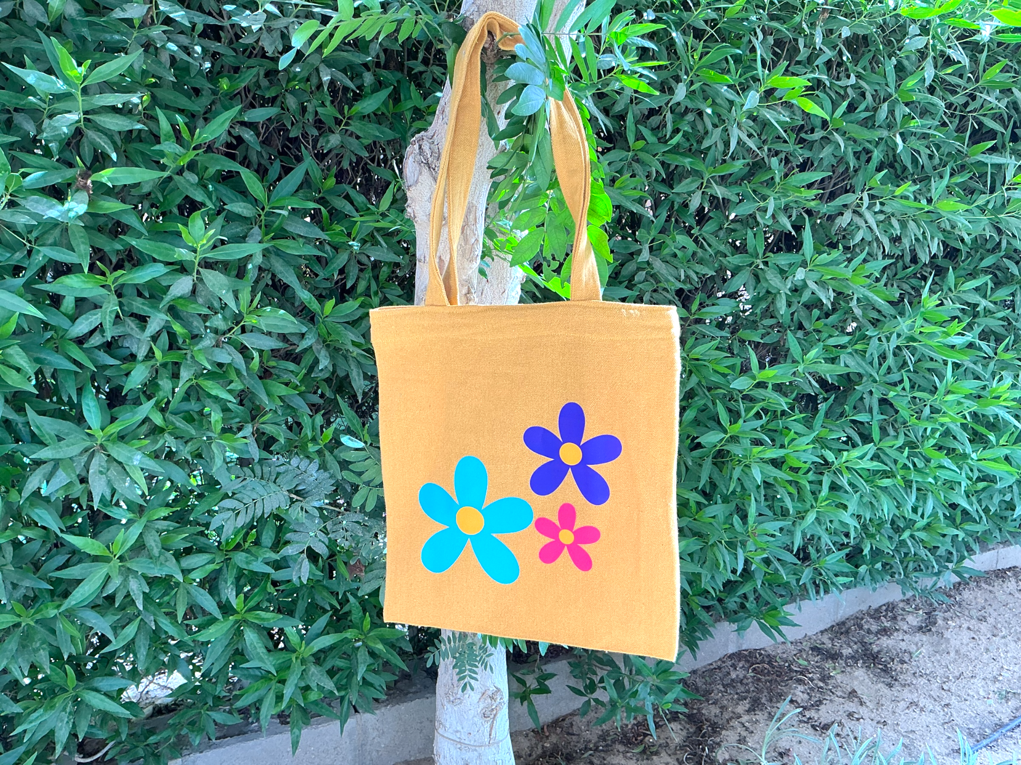 3 flower tote bag