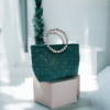 Teal strass mini bag