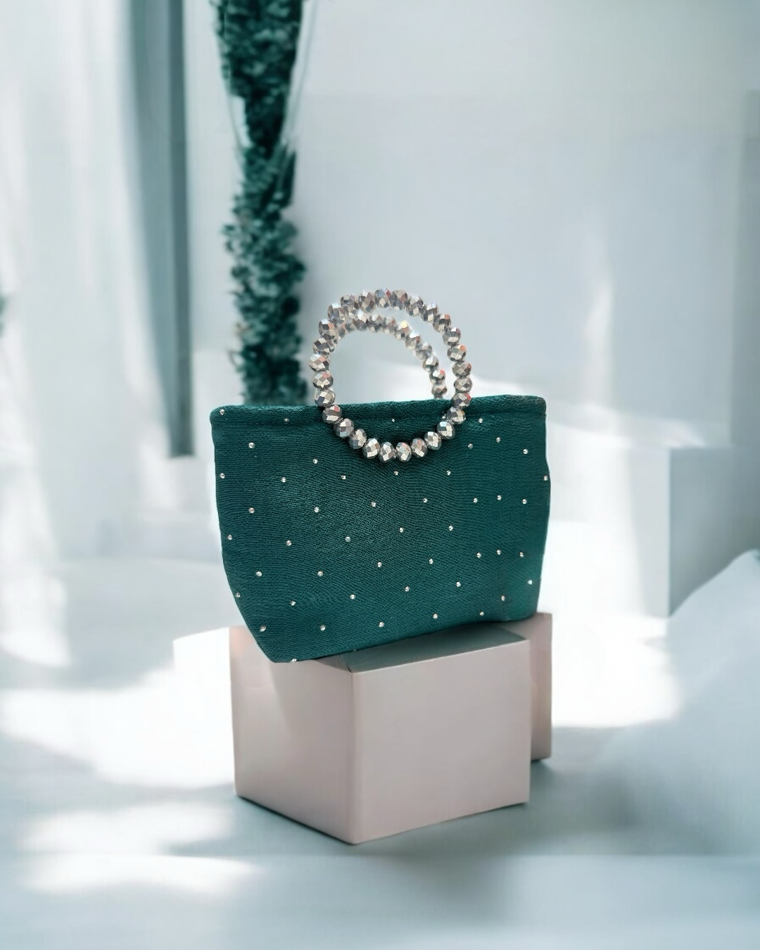 Teal strass mini bag 1 Teal strass mini bag