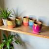 Handpainted pottery pot- set of 3