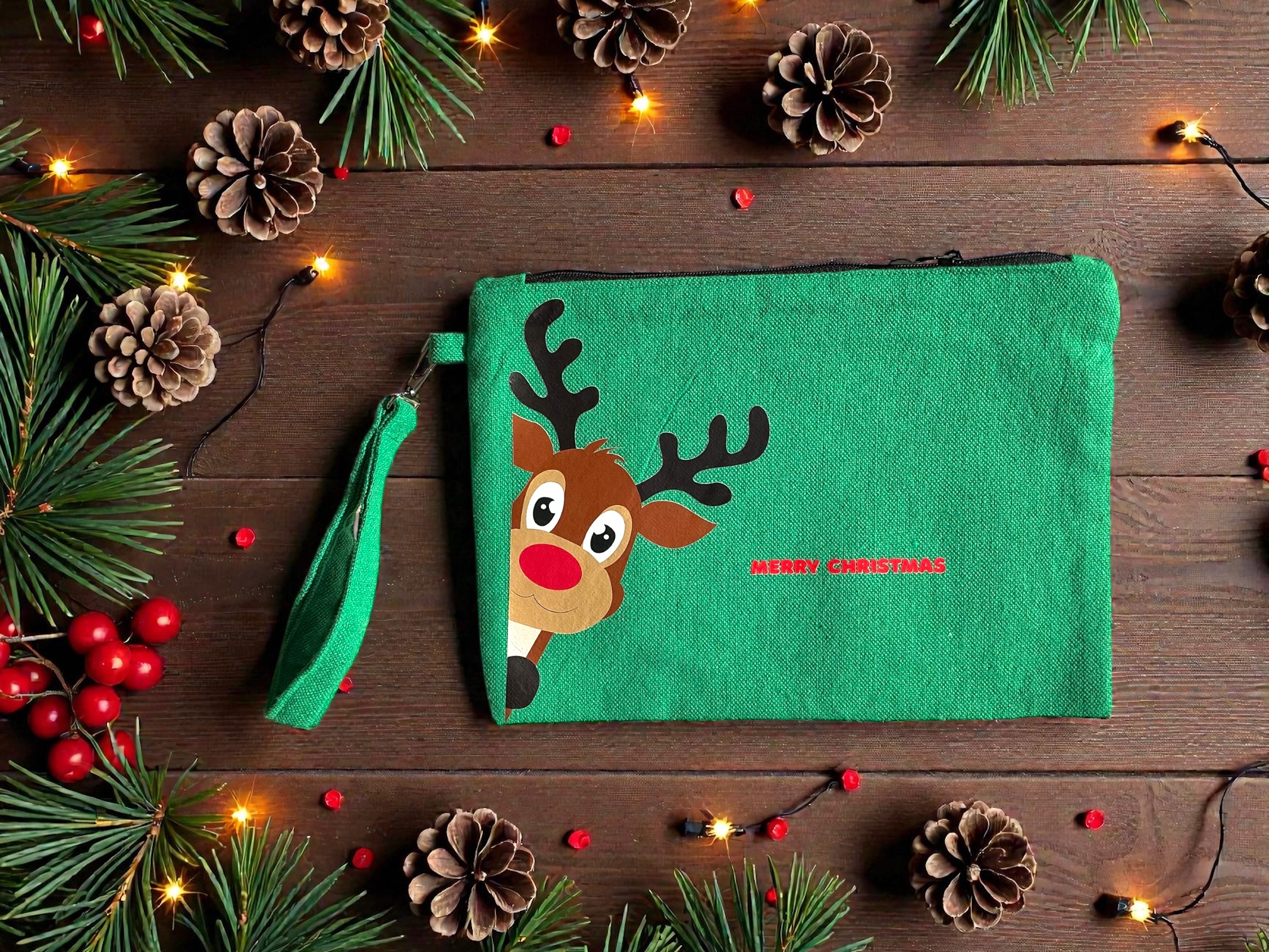 Christmas deer clutch